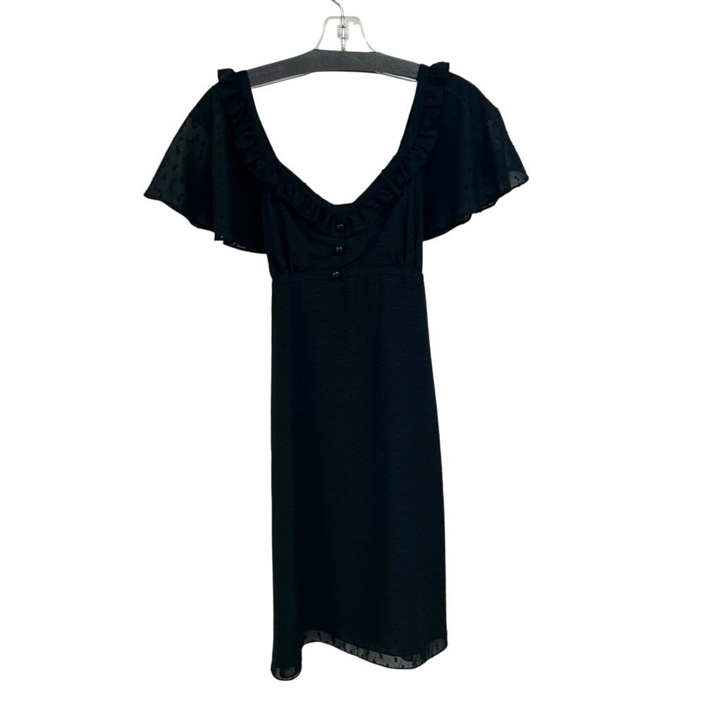 Alice Temperley for Target Black Short Sleeve Swiss Dot Midi Dress Juniors 3